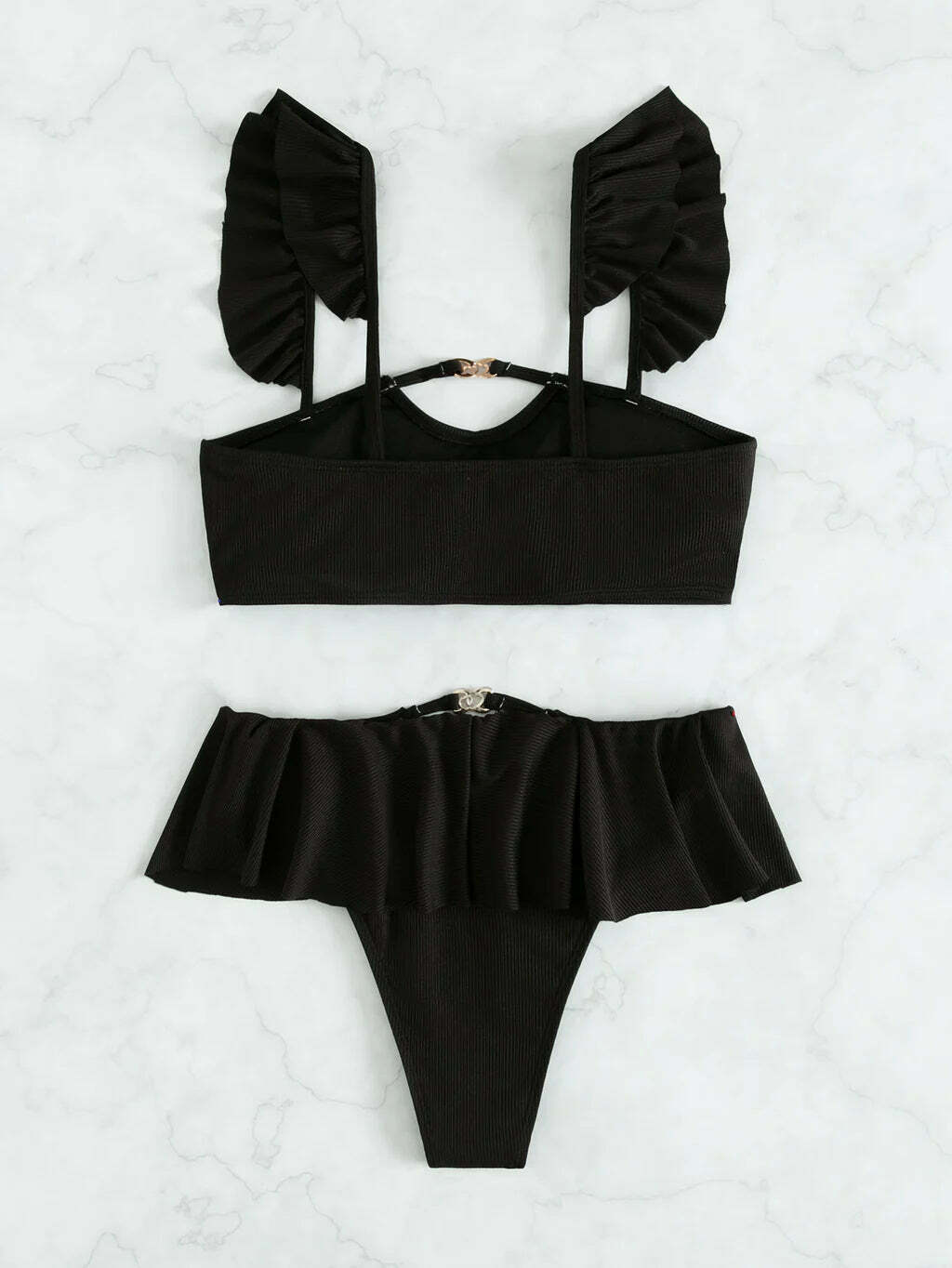 Y2K Aesthetic Black Beach Bikini - Coquette Style for Women - Grunge Fashion Swimwear