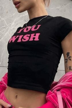 Y2K Aesthetic Black Crop Top with Coquette Style and Grunge Fashion Vibes