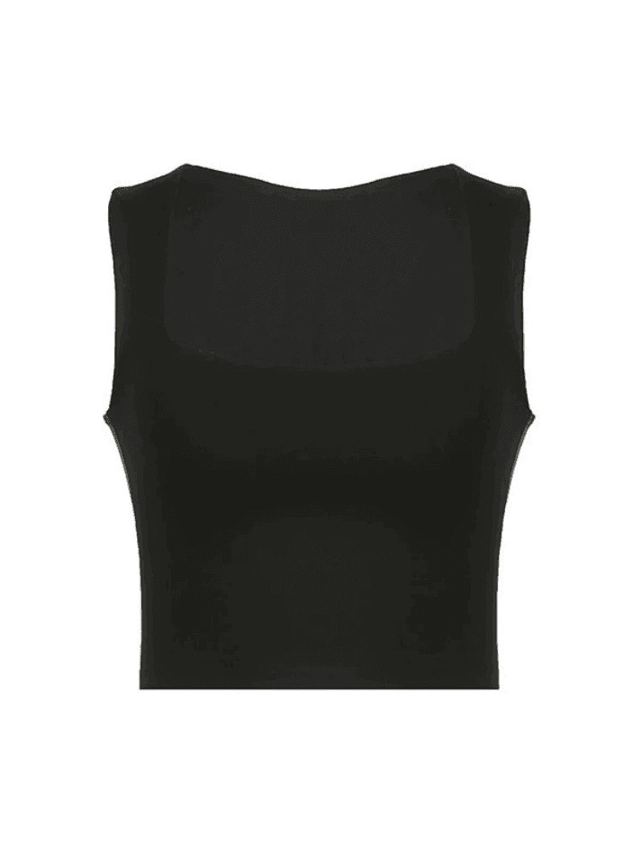 Y2K Aesthetic Black Cropped Tank Top for Women - Coquette Style Grunge Fashion Y2K Aesthetic Black Cropped Tank Top for Women - Coquette Style Grunge Fashion