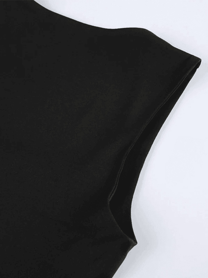 Y2K Aesthetic Black Cropped Tank Top for Women - Coquette Style Grunge Fashion Y2K Aesthetic Black Cropped Tank Top for Women - Coquette Style Grunge Fashion