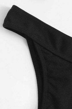 Y2K Aesthetic Black Cutout Halter Wrap Bikini Set - Coquette Style for Niche Women Fashion