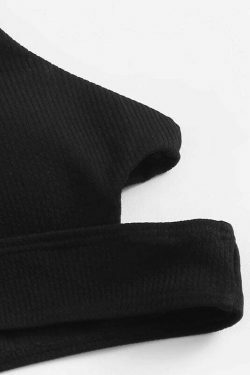 Y2K Aesthetic Black Cutout Halter Wrap Bikini Set - Coquette Style for Niche Women Fashion