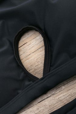 Y2K Aesthetic Black High Leg Halter Bikini Set - Retro Coquette Style Swimsuit for Women