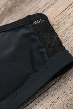 Y2K Aesthetic Black High Leg Halter Bikini Set - Retro Coquette Style Swimsuit for Women