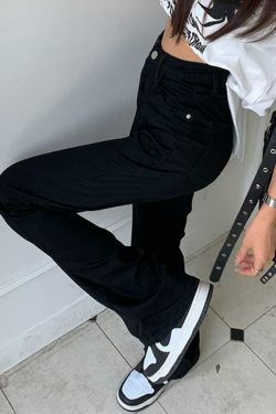 Y2K Aesthetic Black High Waist Stretchy Flare Jeans - Coquette & Grunge Style Women's Fashion