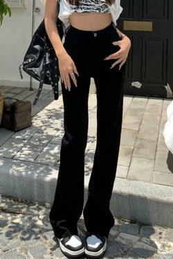Y2K Aesthetic Black High Waist Stretchy Flare Jeans - Coquette & Grunge Style Women's Fashion
