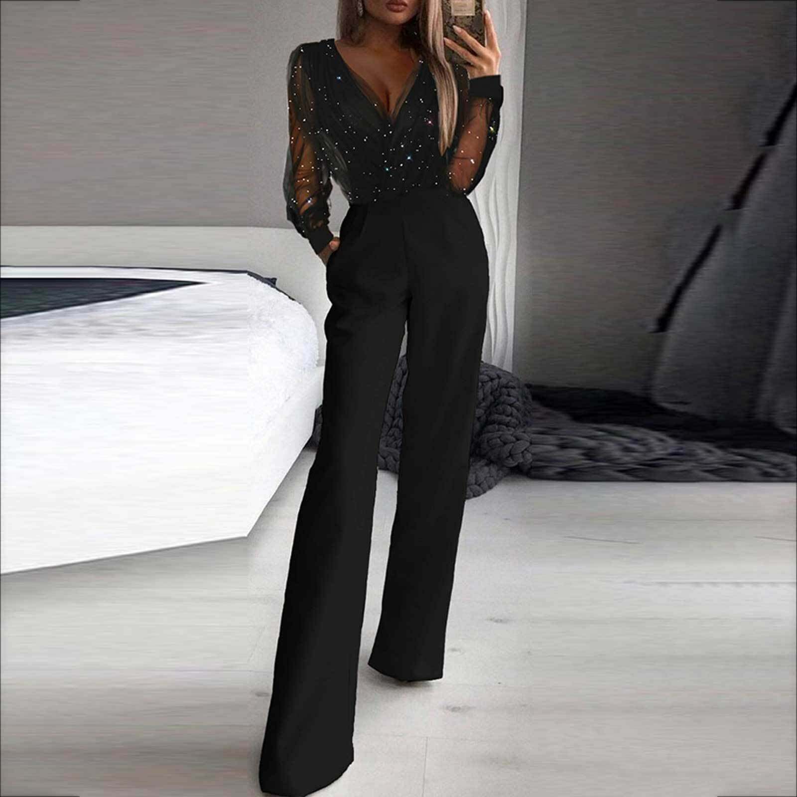Y2K Aesthetic Black Jumpsuit with Mesh Powder Splicing - Coquette Style Grunge Fashion