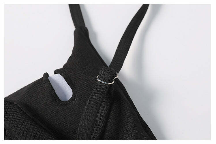 Y2K Aesthetic Black Padded Bikini Set: Coquette Style Thong Bottoms & Cute Tops for Women Y2K Aesthetic Black Padded Bikini Set: Coquette Style Thong Bottoms & Cute Tops for Women