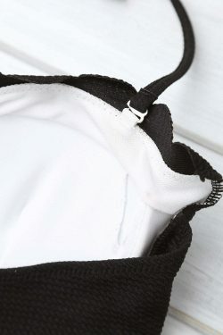 Y2K Aesthetic Black Scalloped Cami Swimsuit - Coquette Style for Niche Women Fashion