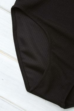 Y2K Aesthetic Black Scalloped Cami Swimsuit - Coquette Style for Niche Women Fashion