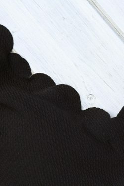 Y2K Aesthetic Black Scalloped Cami Swimsuit - Coquette Style for Niche Women Fashion