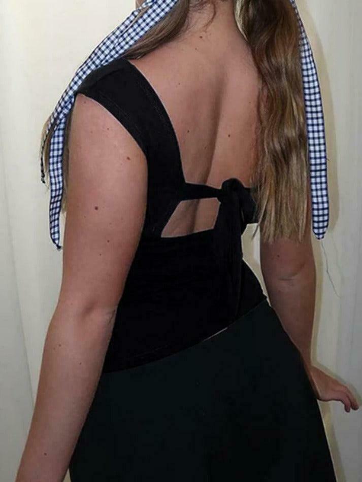 Y2K Aesthetic Black Tank Top: Coquette Grunge Fashion & Cute Tops Y2K Aesthetic Black Tank Top: Coquette Grunge Fashion & Cute Tops