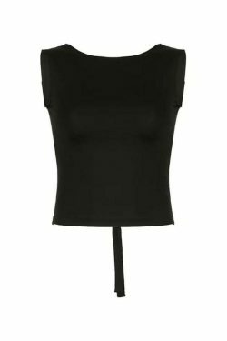 Y2K Aesthetic Black Tank Top: Coquette Grunge Fashion & Cute Tops