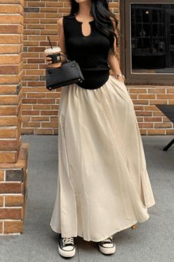 Y2K Aesthetic Black U Neck Tank - Coquette Grunge Fashion