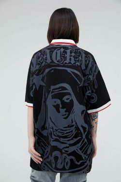 Y2K Aesthetic Blackair Sports Jersey for Niche Women Fashion