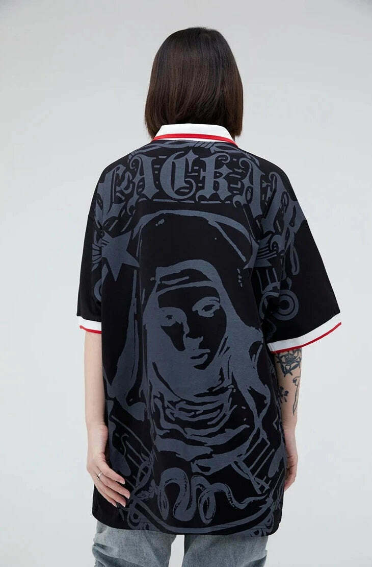 Y2K Aesthetic Blackair Sports Jersey for Niche Women Fashion