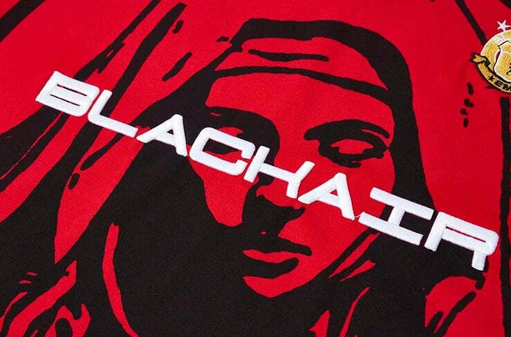 Y2K Aesthetic Blackair Sports Jersey for Niche Women Fashion