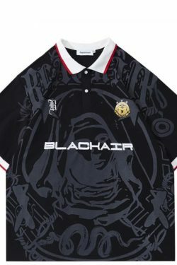 Y2K Aesthetic Blackair Sports Jersey for Niche Women Fashion