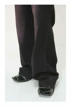 Y2K Aesthetic Black/Pink Fade Baggy Jeans - Coquette Style Grunge Fashion Women's Clothing