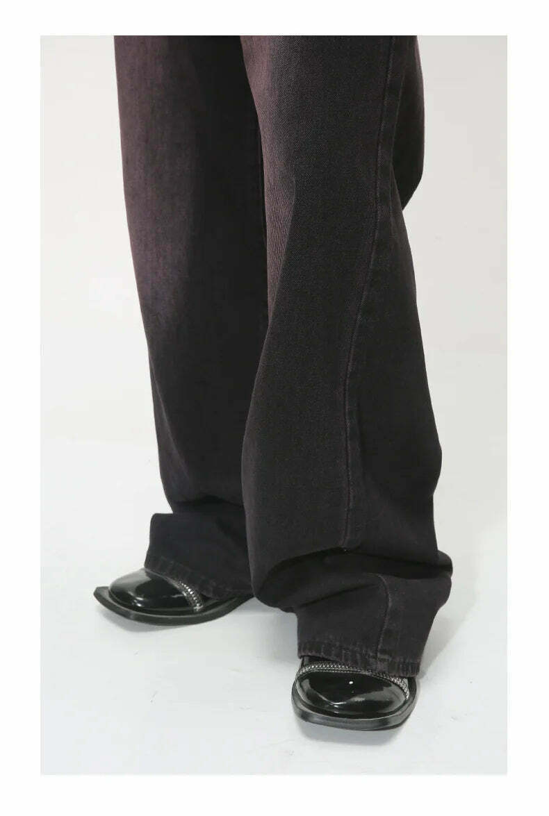 Y2K Aesthetic Black/Pink Fade Baggy Jeans - Coquette Style Grunge Fashion Women's Clothing