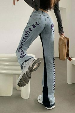 Y2K Aesthetic Blue Cargo Skirt - Coquette Style Grunge Outfit with Edgy Blue Jeans