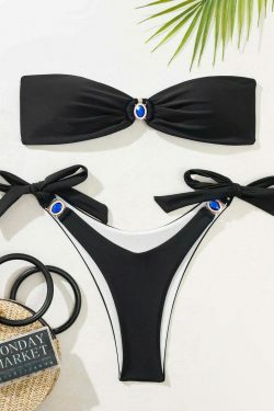 Y2K Aesthetic Blue Diamond Bikini - Coquette Grunge Fashion