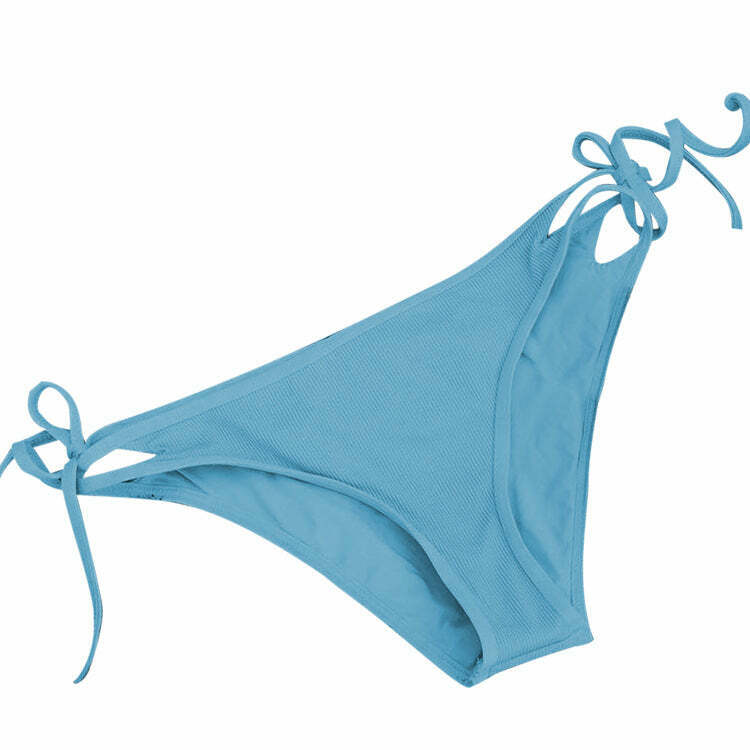 Y2K Aesthetic Blue Halter String Bikini Set - Coquette Style for Women Fashion Y2K Aesthetic Blue Halter String Bikini Set - Coquette Style for Women Fashion