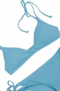 Y2K Aesthetic Blue Halter String Bikini Set - Coquette Style for Women Fashion