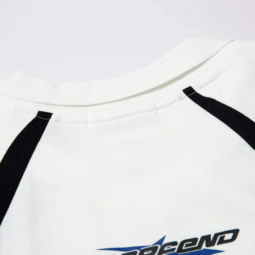 Y2K Aesthetic BOREFEND Sports Jersey with Collar - Vintage-inspired Grunge Style Women's Top Y2K Aesthetic BOREFEND Sports Jersey with Collar - Vintage-inspired Grunge Style Women's Top