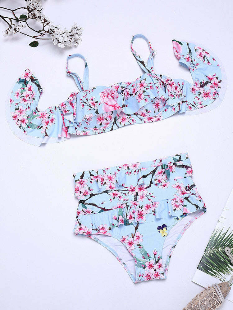 Y2K Aesthetic Bowknot Bikini Set - Coquette Style High Waist Swimwear