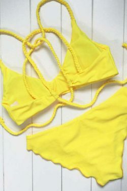 Y2K Aesthetic Braided Swimming Bikini Set in Coquette Style