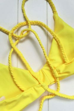 Y2K Aesthetic Braided Swimming Bikini Set in Coquette Style