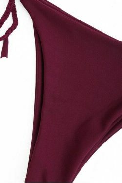 Y2K Aesthetic Braided Trim Scoop Bikini Set with Coquette Style and Grunge Aesthetic