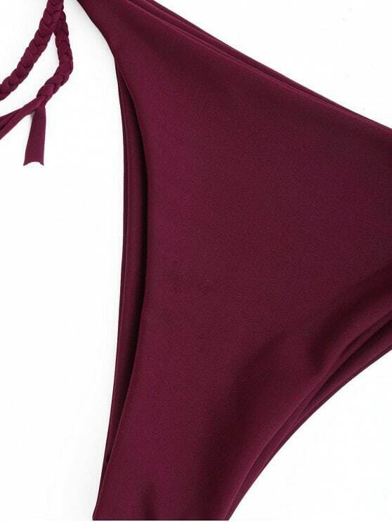 Y2K Aesthetic Braided Trim Scoop Bikini Set with Coquette Style and Grunge Aesthetic