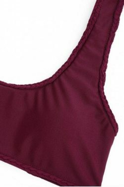 Y2K Aesthetic Braided Trim Scoop Bikini Set with Coquette Style and Grunge Aesthetic