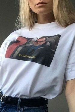 Y2K Aesthetic Britney Spears Graphic Tee - Coquette Style Grunge Fashion Top