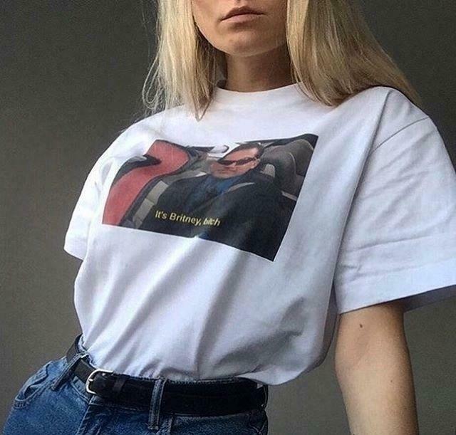 Y2K Aesthetic Britney Spears Graphic Tee - Coquette Style Grunge Fashion Top