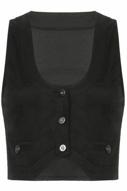 Y2K Aesthetic Button Front Corset Top - Coquette Grunge Fashion with Pastel Goth Touch