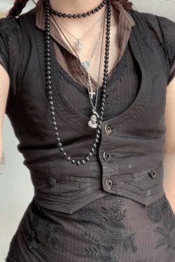 Y2K Aesthetic Button Front Corset Top - Coquette Grunge Fashion with Pastel Goth Touch