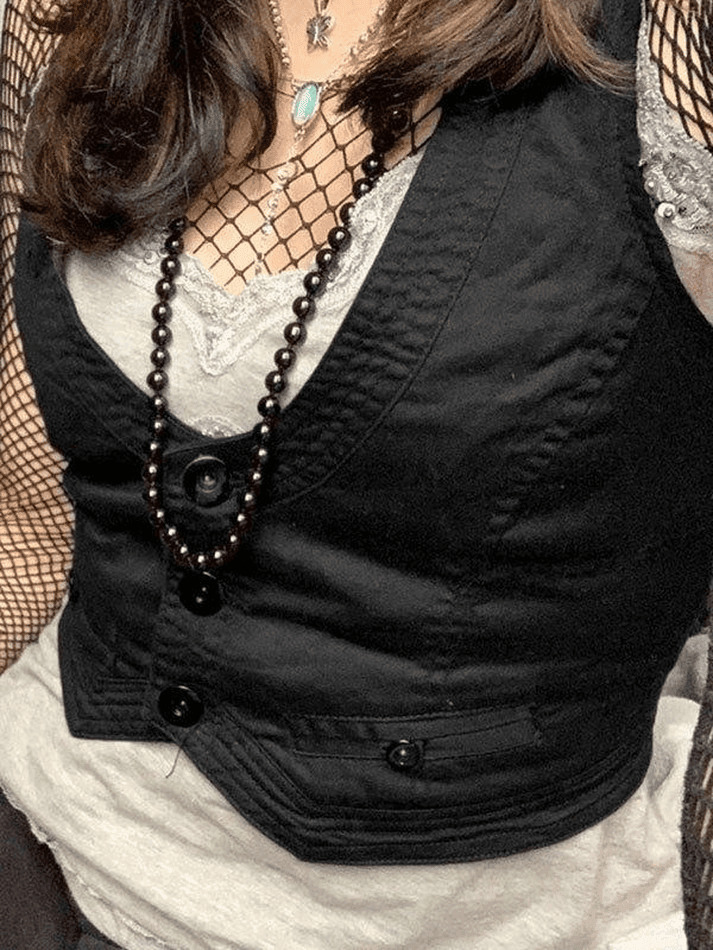 Y2K Aesthetic Button Front Corset Top - Coquette Grunge Fashion with Pastel Goth Touch Y2K Aesthetic Button Front Corset Top - Coquette Grunge Fashion with Pastel Goth Touch