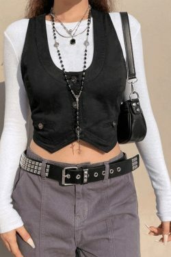 Y2K Aesthetic Button Front Corset Top - Coquette Grunge Fashion with Pastel Goth Touch