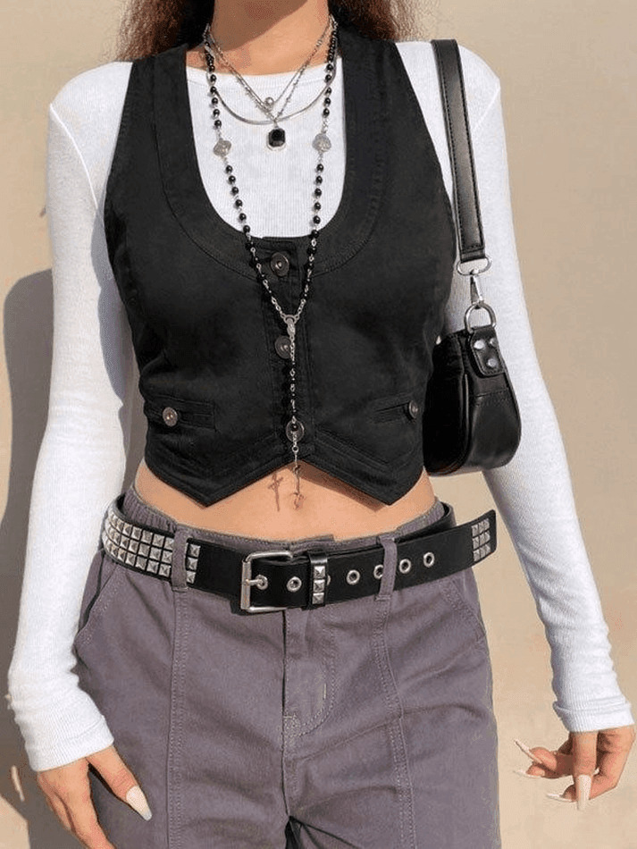 Y2K Aesthetic Button Front Corset Top - Coquette Grunge Fashion with Pastel Goth Touch Y2K Aesthetic Button Front Corset Top - Coquette Grunge Fashion with Pastel Goth Touch