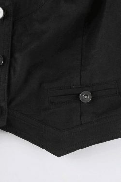 Y2K Aesthetic Button Front Corset Top - Coquette Grunge Fashion with Pastel Goth Touch