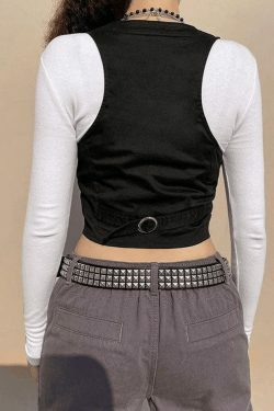 Y2K Aesthetic Button Front Corset Top - Coquette Grunge Fashion with Pastel Goth Touch