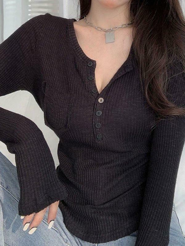 Y2K Aesthetic Button Front Crop Knit Top for Women - Coquette & Grunge Style Fashion Y2K Aesthetic Button Front Crop Knit Top for Women - Coquette & Grunge Style Fashion