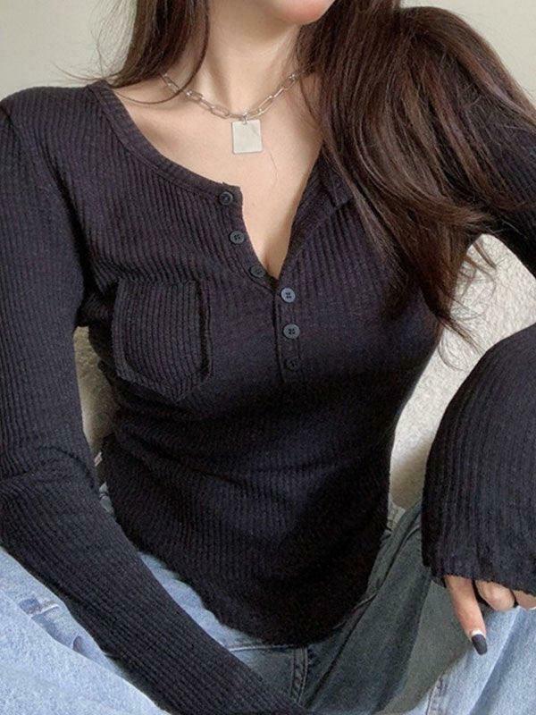 Y2K Aesthetic Button Front Crop Knit Top for Women - Coquette & Grunge Style Fashion Y2K Aesthetic Button Front Crop Knit Top for Women - Coquette & Grunge Style Fashion