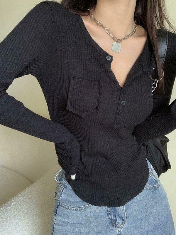 Y2K Aesthetic Button Front Crop Knit Top for Women - Coquette & Grunge Style Fashion Y2K Aesthetic Button Front Crop Knit Top for Women - Coquette & Grunge Style Fashion