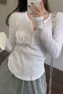 Y2K Aesthetic Button Front Crop Knit Top for Women - Coquette & Grunge Style Fashion