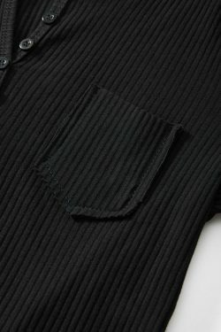 Y2K Aesthetic Button Front Crop Knit Top for Women - Coquette & Grunge Style Fashion