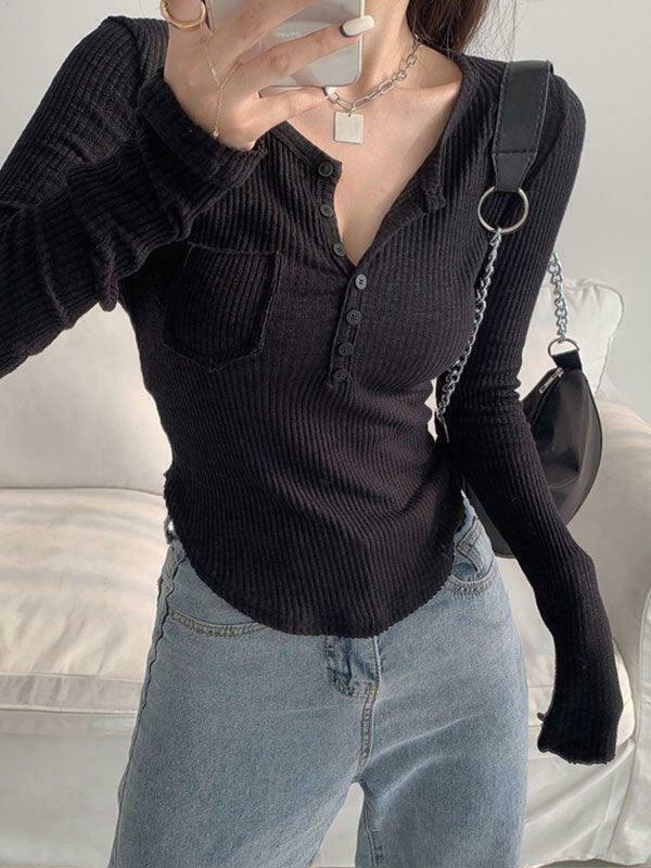 Y2K Aesthetic Button Front Crop Knit Top for Women - Coquette & Grunge Style Fashion Y2K Aesthetic Button Front Crop Knit Top for Women - Coquette & Grunge Style Fashion